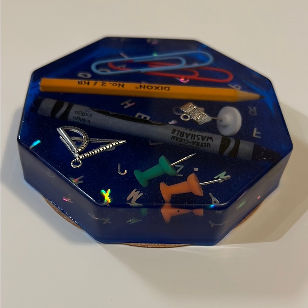 Blue Octagonal Coaster - Picture 3 of 7